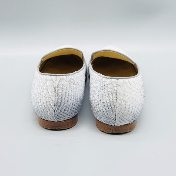 M.Gemi Shoes Womens EU 35.5 US 5.5 Gray Python Embossed Leather Loafers Italy - Picture 7 of 13